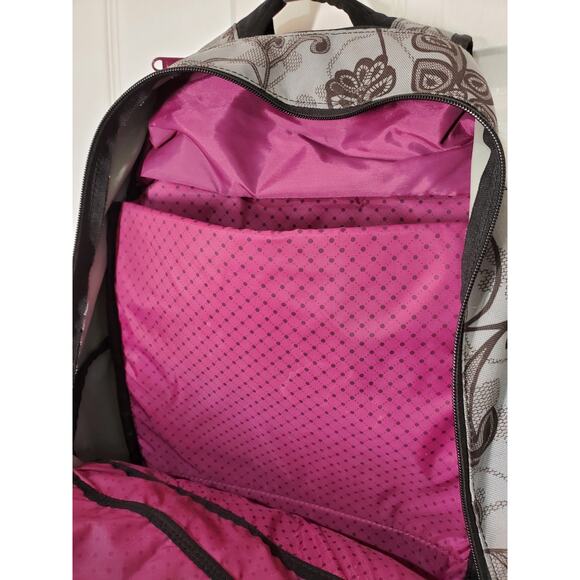 Dakine Laptop Travel Backpack. Gray and Purple Floral - Picture 6 of 10